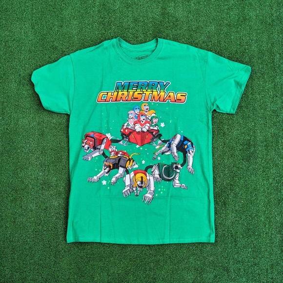 Voltron Legendary Defender Merry Christmas Holiday Retro 5 Lions Adult Shirt New - Picture 1 of 4
